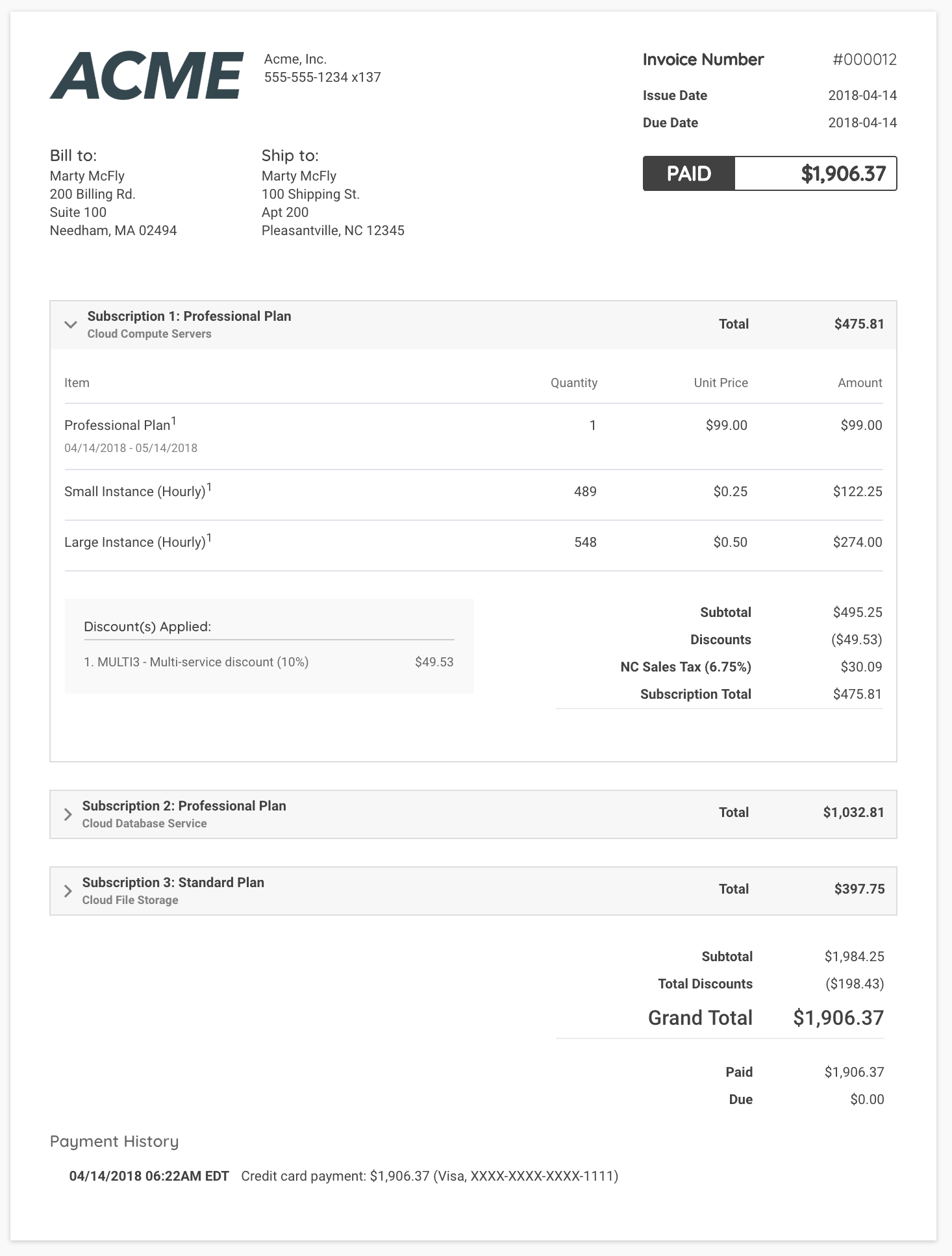 ACME Invoice